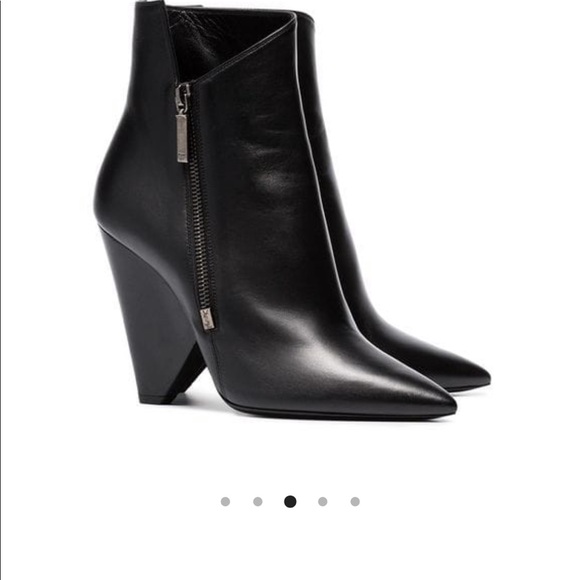 SAINT LAURENT Niki 105 zipped leather ankle boots - Picture 5 of 5
